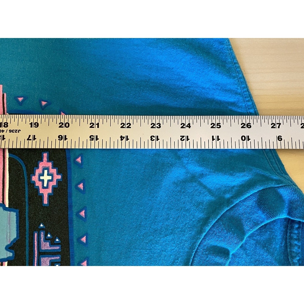Vintage Turquoise Texas L Anvil T-shirt Single Stitch USA Southwestern - Picture 10 of 11